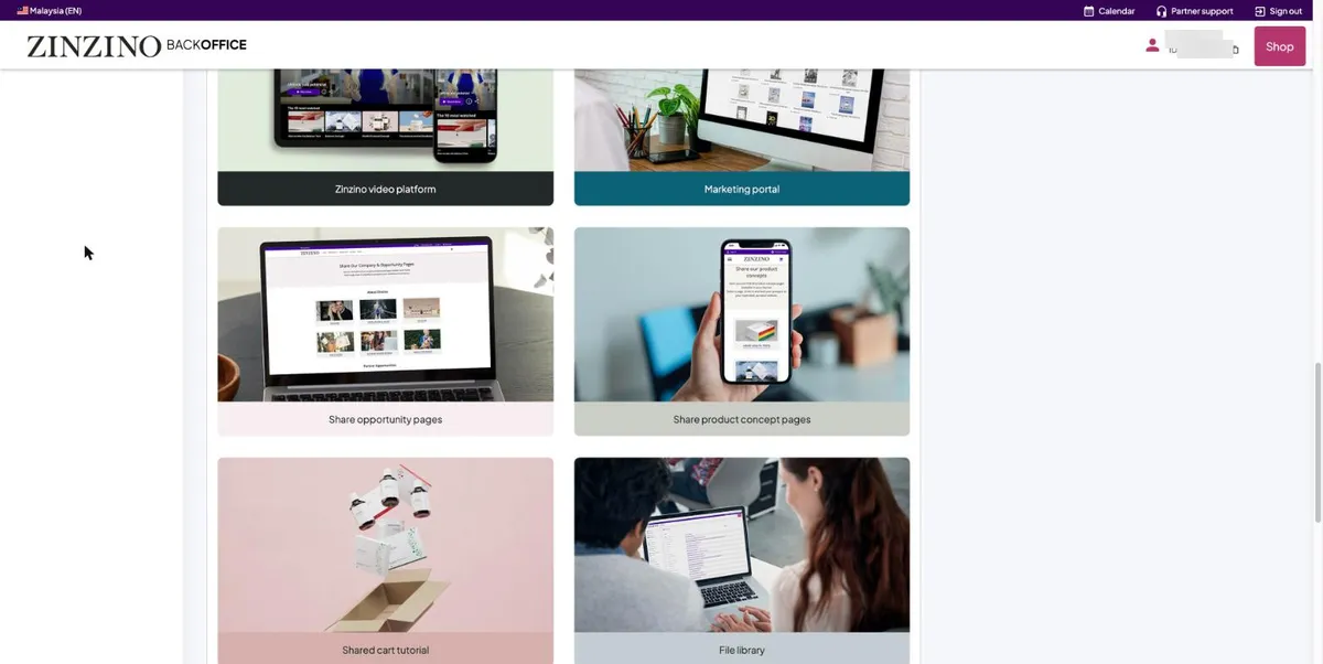 Partner tools on the home page
